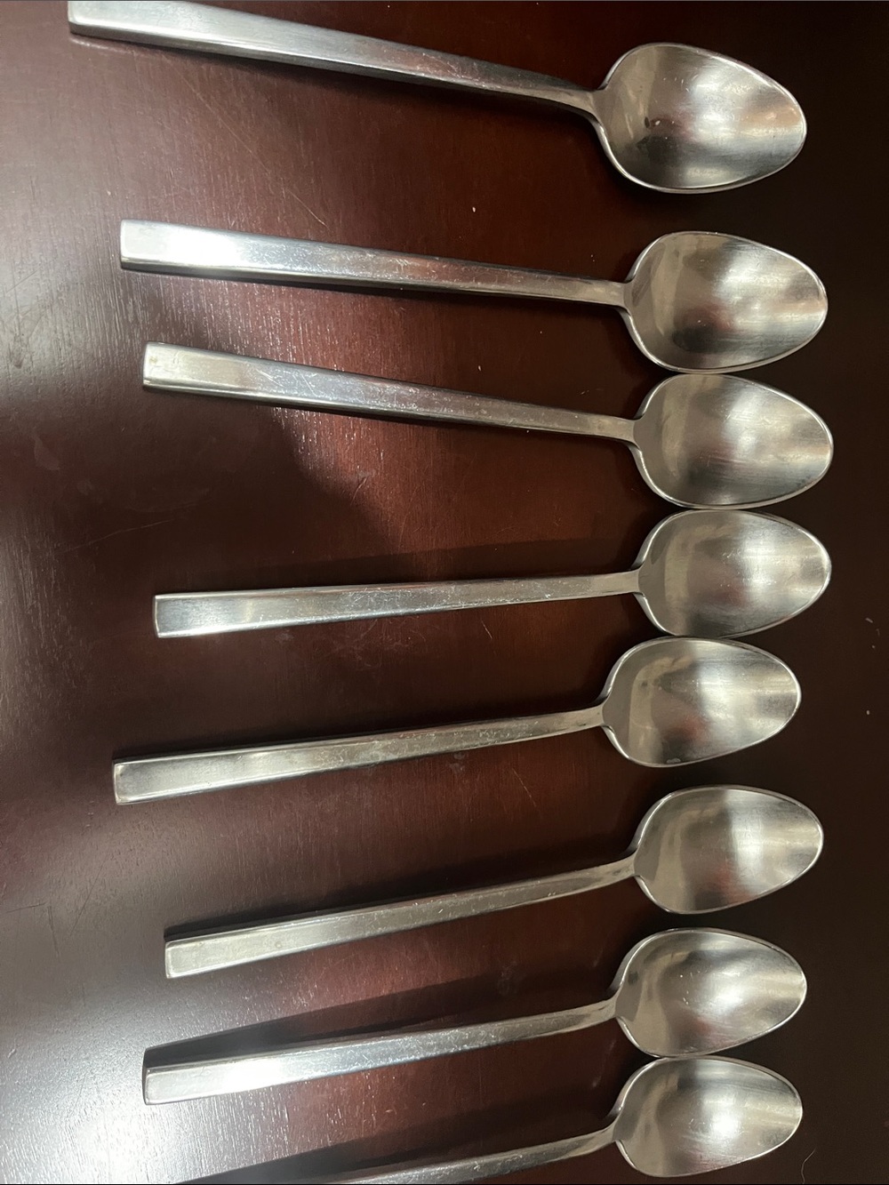 Brushed Stainless Flatware Spoon Set - Silver